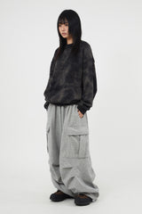 Flame tie-dye wool knit sweatshirt