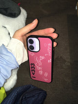 i <333 ラブグラスシルバーバンパーフォンケース  (brick brown)