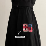 Oz American flag No. 80 ping-pong string line wide pants