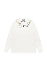 フローラルカラーエンブロイダリー長袖Tシャツ
