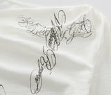 スクリプト ドレープ スリム フィット Tシャツ