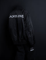 BBD Ripped Custom Sprayed logo MA-1 Bomber Jacket (Black)