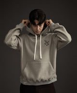 MOHAIR WOOL CASHMERE BLENDED HOODIE GREY