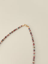 Plum Beads Initials Necklace