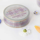 Ceramic Plate Masking Tape / Gingham Flower 1