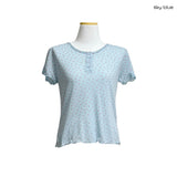 (3color) Mini Flower Wave Short Sleeve Tee