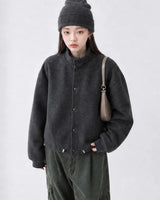 (UNISEX) スエードタッチ ハイネック カーディガン