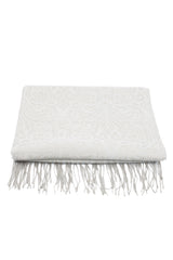 百合 Oriental paisley muffler (White)
