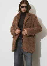 FAUX FUR SINGLE JACKET
