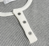 Cumin Fingerhole Waffle Henley neck 4C