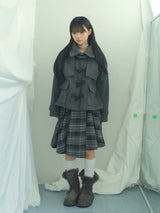 Charcoal Blend Checkered Layered Skirt