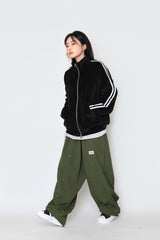 velvet track zip-up jacket