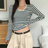 [MADE] Eden U-Neck Striped Long Sleeve T-Shirt
