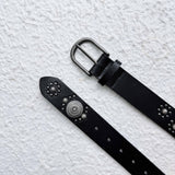 Dark Metal Floral Detail Belt