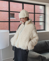 Light Boucle String Fur Jacket