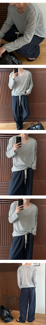 [Unisex] リネンカッティングサマーニット(4color)