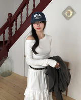 Tino Basic Unbalanced Shoulder Long Sleeve