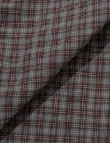 チェッカード ダブル ブラウス(BROWN)