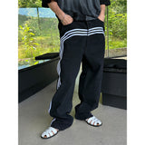 [Unisex] Track wide denim pants (2color)