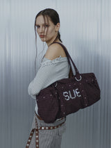 LEO STUDDED DUFFEL BAG / PURPLE