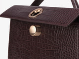 LAZEL CROC フラップトートレザーバッグ / Wani Burgundy