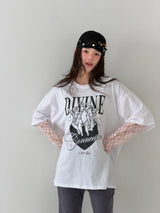 エンジェルレースレイヤードTシャツ