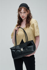 MADE_Arc Flap Long Handle Bag /  BLACK