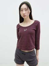 Nue 2Way 3/4 Tie T-Shirt Cherry