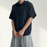 Larb Zipper String Track Short Sleeve Hoodie Zip-up (5 colors)
