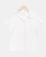 バティンピケアシンメトリーポイントショートスリーブTシャツ