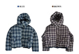 Witty Bulky Check 2-Way Zipper Hood Puffer