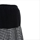 (2color) Wool Check Unbalanced Flare Midi Skirt