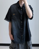 Durant Patch Washed Short Sleeve Denim Shirts
