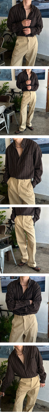[UNISEX] エスニックパターンシャツ