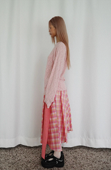 Check Tie Skirt (pink)