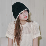SunFlower Shell Crochet Hat (Black)