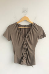 vintage shirring button t