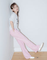 FRILL BOOTCUT BANDING PANTS (PINK)