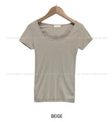 [U-BASIC] Slimming Basic Square Neck S/S T-shirt