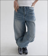 Banel datt curved denim pants