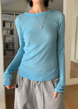 TENCEL ROUND SLEEVE TEE (4color)
