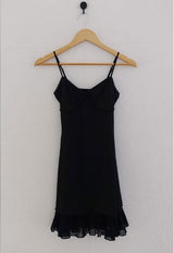 BLACK ROSE FLORAL MINI DRESS