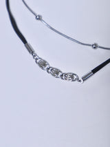 Swirl layered string chain choker necklace
