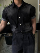 Ever snap muscle-fit denim shirt