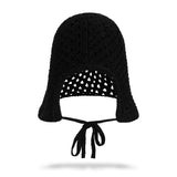 VA カーブオーバル メタルニット パンチング ボンネットハット / Black