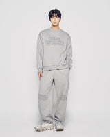 25FW シンプルボーダーラインナッピングスウェットシャツ メランジ