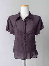 [Bustier SET] Light Halter See-through Blouse