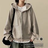 TIG Oversized-fit Soft Knitwear Hooded Zip-Up
