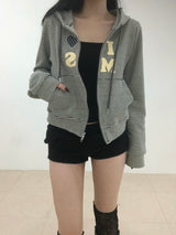 Heart Dot Stripe Hoodie Zip-up