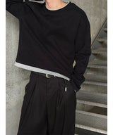 [Unisex] Crop layered round knit(3color)